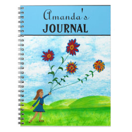 Cute Girls Colorful Floral Journal Spiral Notitieb Notitieboek