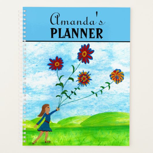 Cute Girls Colorful Floral Planner (Voorkant)