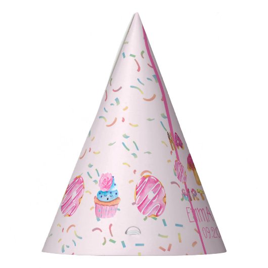 Cute Girls Donuts | Cupcakes Happy 1st Birthday Feesthoedjes (Links)