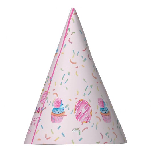 Cute Girls Donuts | Cupcakes Happy 1st Birthday Feesthoedjes (Rechts)