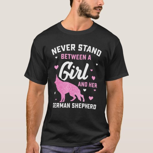 Cute Girls German Shepherd Dog Pet Owner T-shirt (Voorkant)