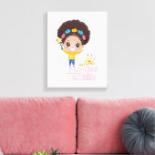 Cute Girls Melanin Princess Training to be Queen Canvas Afdruk (Insitu (Woonkamer))