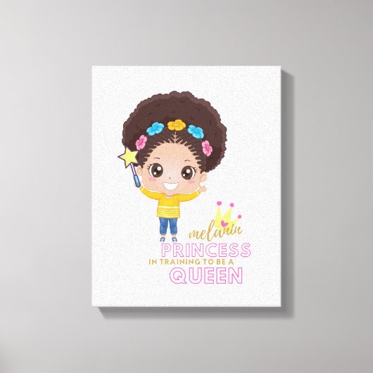 Cute Girls Melanin Princess Training to be Queen Canvas Afdruk (Voorkant)