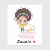 Cute Girls Melanin Princess Training to be Queen Sticker (Vel)