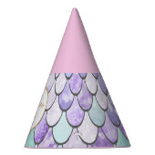 Cute Girls Mermaid 3rd Birthday Party Pet Feesthoedjes (Rechts)