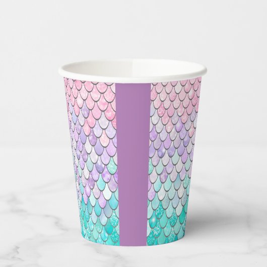 Cute Girls Mermaid Birthday Papieren Bekers (Links)