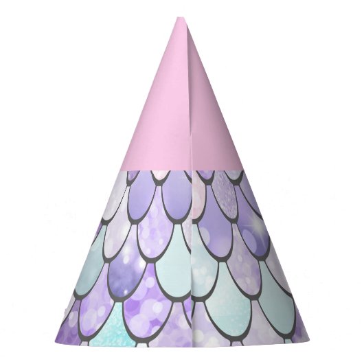 Cute Girls Mermaid Birthday Party Pet Feesthoedjes (Achterkant)