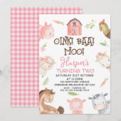 Cute Girls Minimalistisch Boerderij Thema's Kaart (Voorkant / Achterkant)