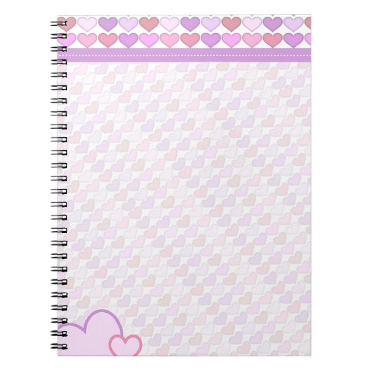 Cute Girls Pastel Hearts Notitieboek (Voorkant)