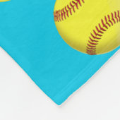 Cute Girls Personalized Softball Fleece Blanket (Hoek)