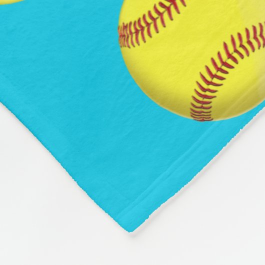 Cute Girls Personalized Softball Fleece Blanket (Hoek)