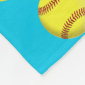 Cute Girls Personalized Softball Fleece Blanket Deken (Hoek)
