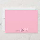 Cute Girls Pink Floral Koe Baby shower Uitnodiging (Achterkant)