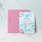 Cute Girls Pool Party Basal Birthday Invitation Kaart
