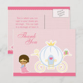Cute girl's prinseskoets bedankt je briefkaart (Voorkant / Achterkant)