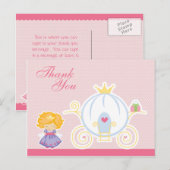 Cute girl's prinseskoets bedankt je briefkaart (Voorkant / Achterkant)