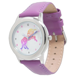 Cute Girls Rainbow Unicorn Horloge