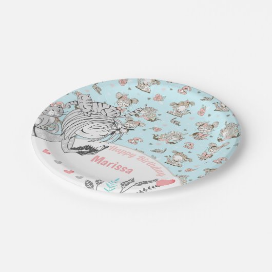 Cute Girls Reading Books Gift Ideeën Papieren Bordje (Gekanteld)