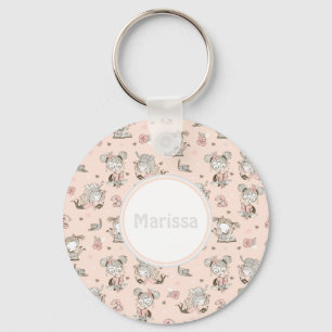 Cute Girls Reading Books Gift Ideeën Sleutelhanger