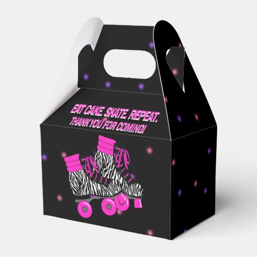 Cute Girl's Roller Schaats Birthday Party Bedankdoosjes (Achterkant)