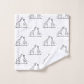 Cute Girl's Roze Doodle Giraffe Safari Bad Handdoek (Wasdoekje)