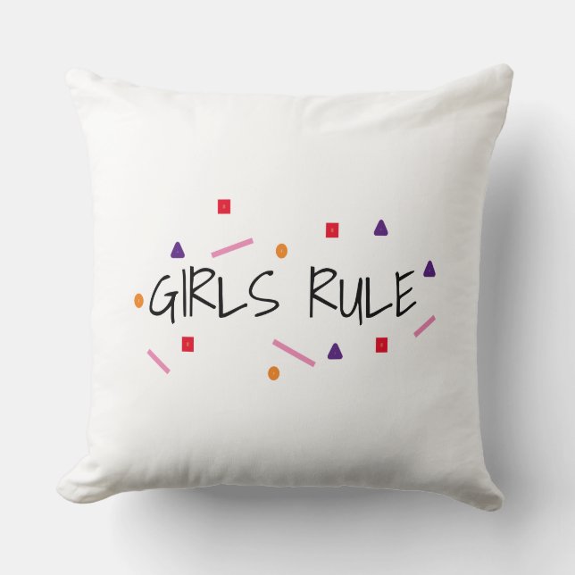 Cute Girls Rule Funny Geometric Pattern Kussen (Voorkant)
