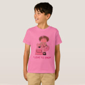 Cute Girl's Shopping T-Shirt (Voorkant volledig)
