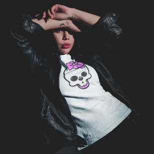 Cute Girls Skull T-Shirt - Doggo Skull Design
