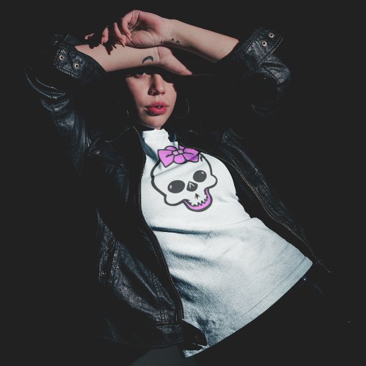 Cute Girls Skull T-Shirt - Doggo Skull Design