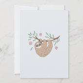 Cute Girls Slapende Sloth Name 1st Birthday Kaart (Achterkant)