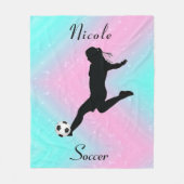 Cute Girls Soccer Personalized Fleece Deken (Voorkant)