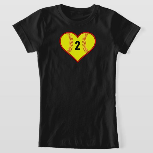 Cute Girls Softball Heart Custom T-Shirt (Laagn)