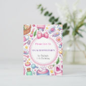 Cute Girls Spa Sleepover Birthday Party Invitation Kaart (Staand voorkant)