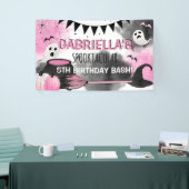 Cute Girls Spooktacular Halloween Birthday Bash Spandoek (Beurs)