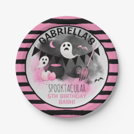 Cute Girls Spooktacular Halloween Birthday Papieren Bordje