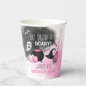 Cute Girls Spooktacular Halloween Birthday Party Papieren Bekers (Achterkant)