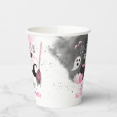 Cute Girls Spooktacular Halloween Birthday Party Papieren Bekers (Links)