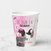 Cute Girls Spooktacular Halloween Birthday Party Papieren Bekers (Voorkant)