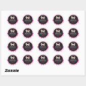 Cute Girls Tea Party Birthday Dank je wel Ronde Sticker (Vel)