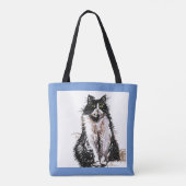 Cute Girls Tuxedo Cat Pplay Pet Grocery Canvas tas (Achterkant)