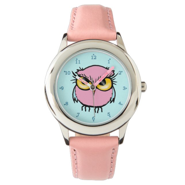 Cute Girls Uil Pols Horloge (Voorkant)