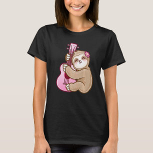 Cute Girls Ukulele Uke Pink Guitar Kind Slotmuziek T-shirt