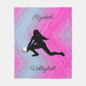 Cute Girls Volleyball Pastel Fleece Blanket (Voorkant)