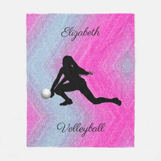 Cute Girls Volleyball Pastel Fleece Blanket (Voorkant)