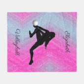 Cute Girls Volleyball Pastel Fleece Blanket Deken (Voorkant (Horizontaal))