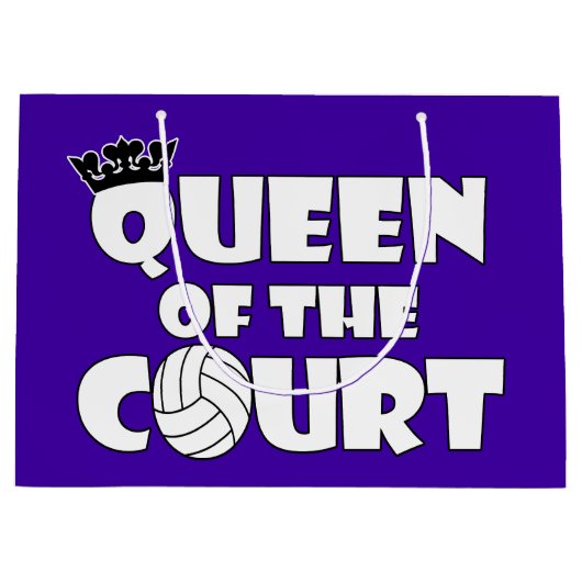 Cute Girls Volleyball Player Queen of the Court Groot Cadeauzakje (Voorkant)
