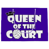 Cute Girls Volleyball Player Queen of the Court Groot Cadeauzakje (Achterkant)