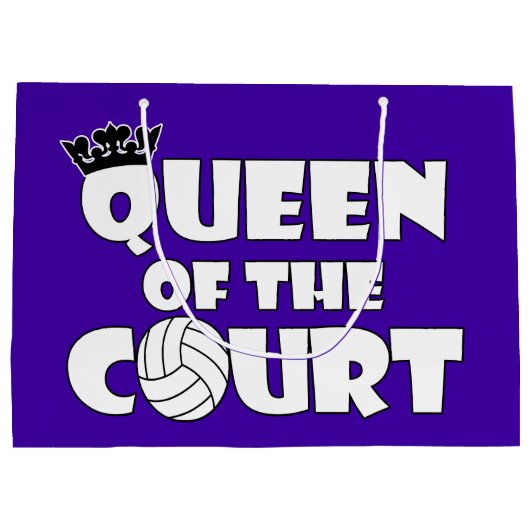 Cute Girls Volleyball Player Queen of the Court Groot Cadeauzakje (Achterkant)