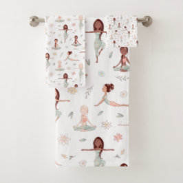 Cute Girls Zen Yoga Meditation Spirituele Namaste Bad Handdoek
