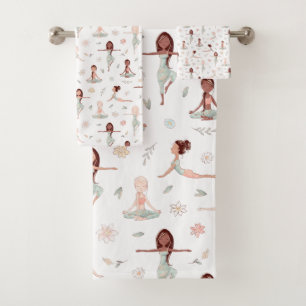 Cute Girls Zen Yoga Meditation Spirituele Namaste Bad Handdoek